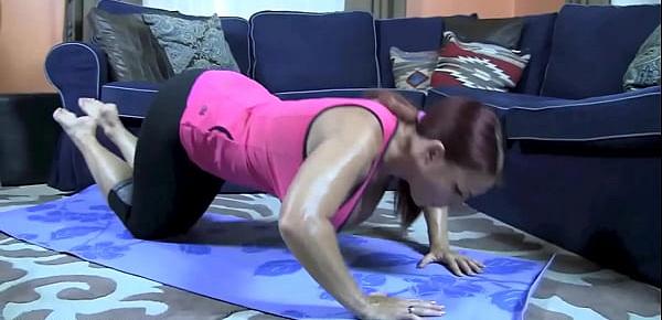  Hot big tits yoga teacher shows her pussy while doing yoga more at bigtits100.com